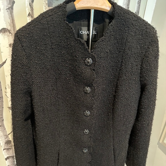 CHANEL BUTTON UP BLACK JACKET - Picture 1 of 4